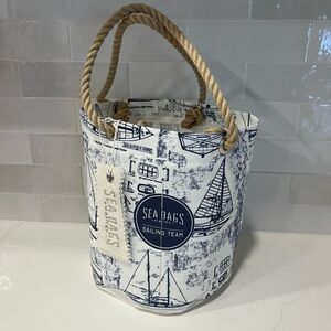 Handcrafted Recycled Sail Tote with Rope Handles